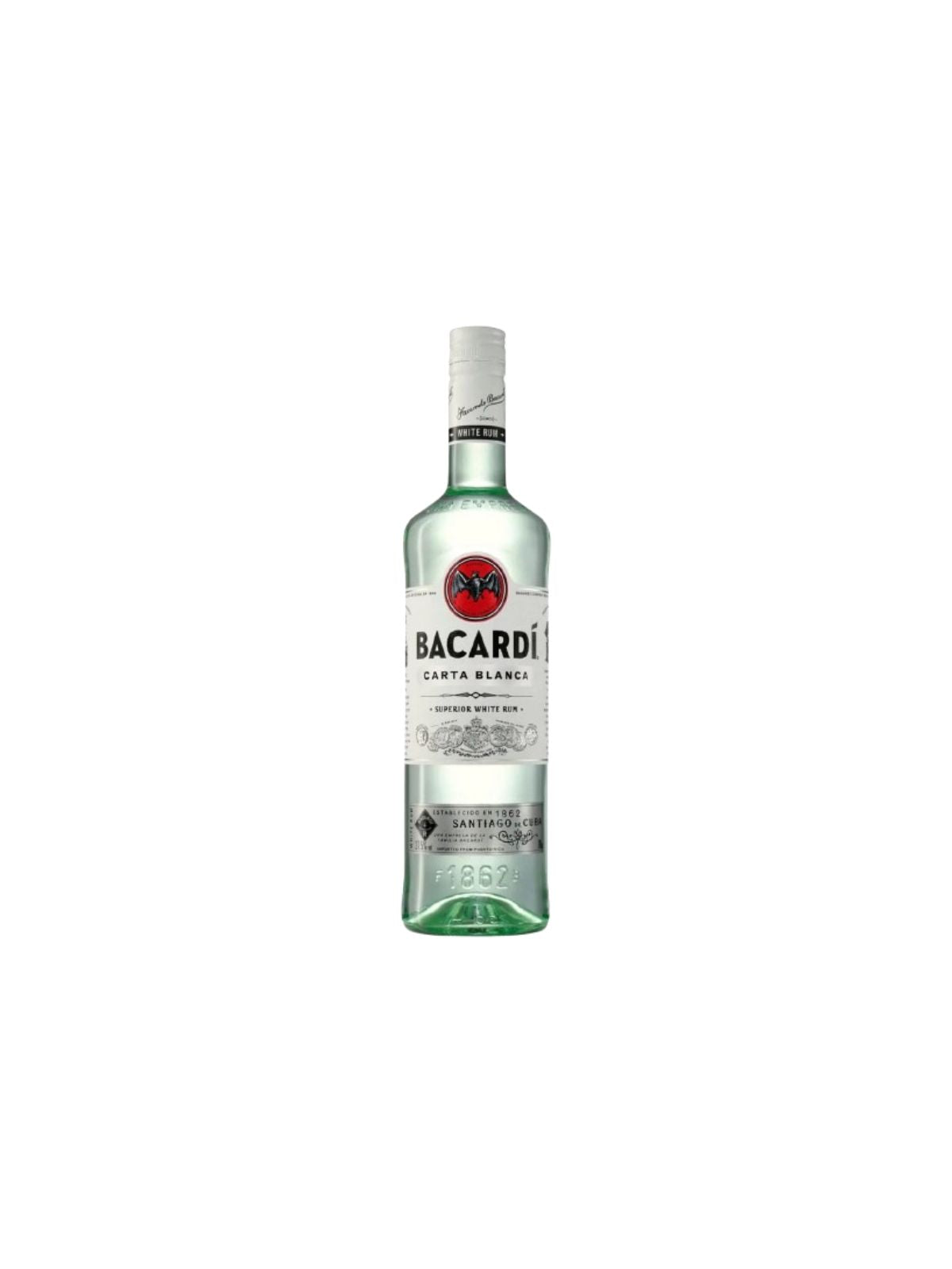 Bacardi Carta Blanca Rum 1L – classic white rum, delivered 24/7 in Ibiza